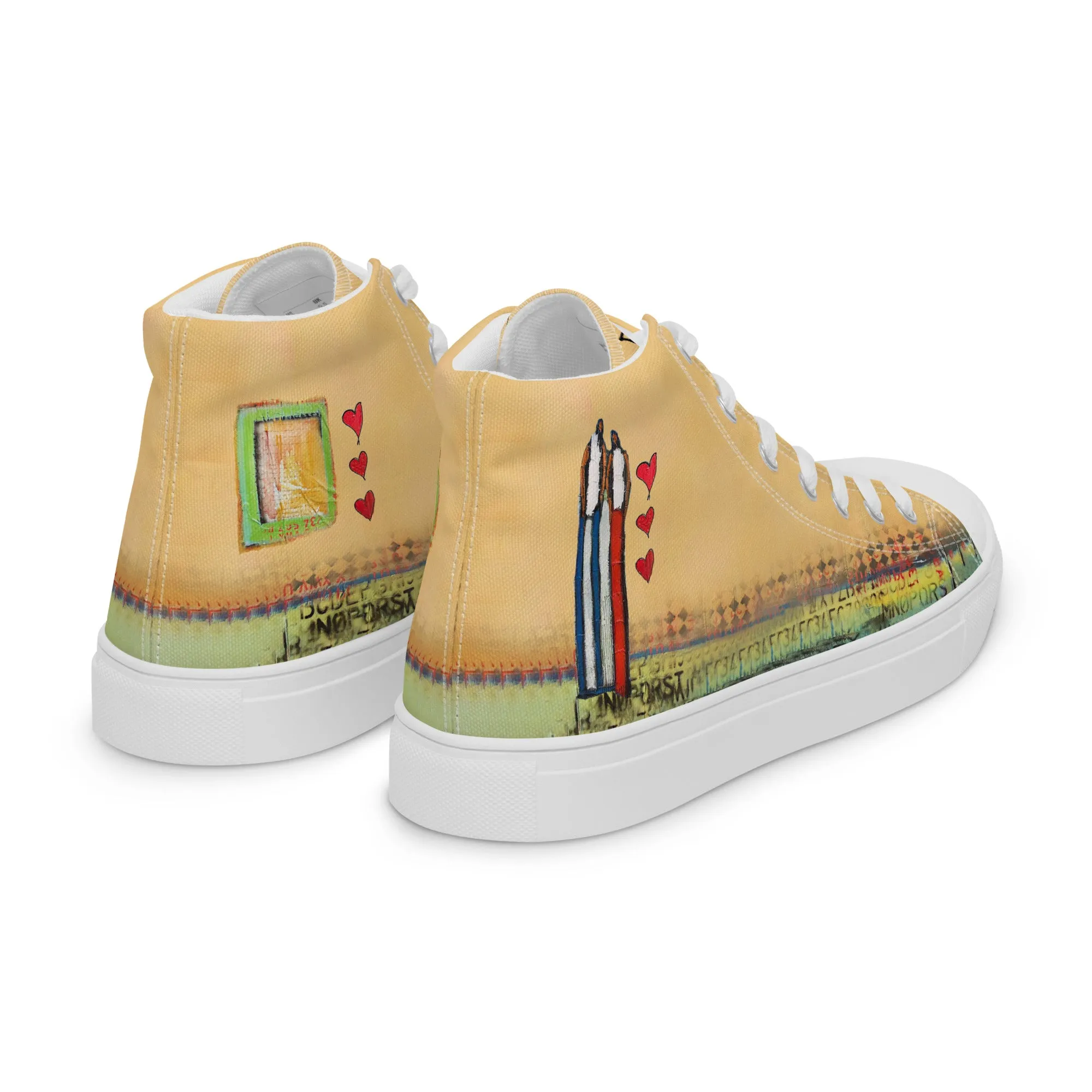 3 of hearts Women’s high top canvas shoes