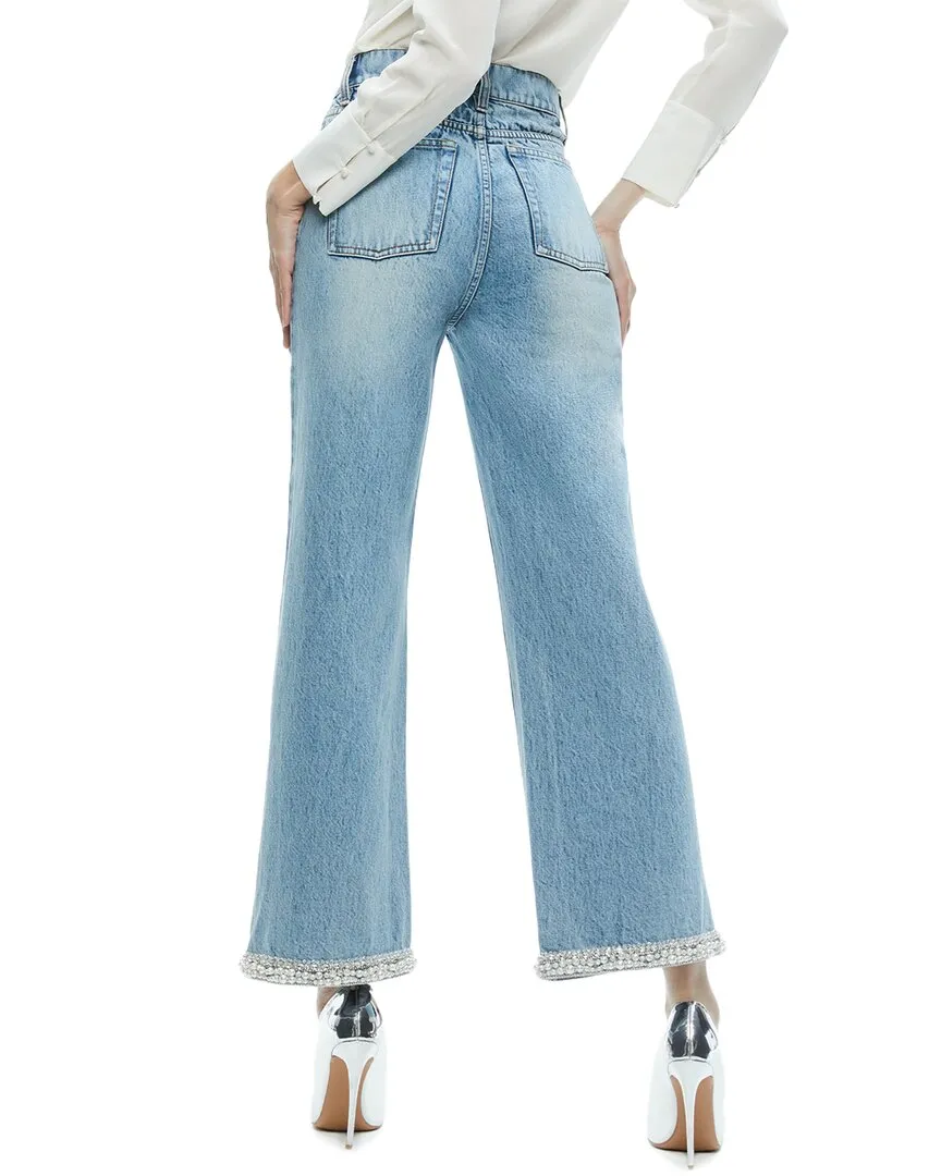Alice   Olivia Ora High-Rise Embellished Jean