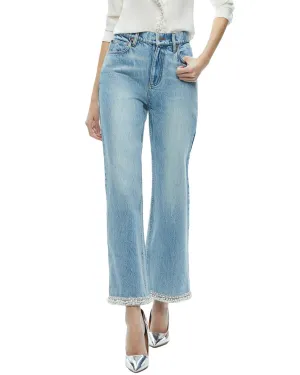 Alice   Olivia Ora High-Rise Embellished Jean
