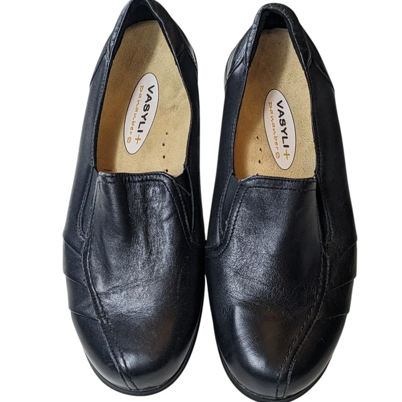 Aravon Shoes Womens Size 10 2E Black Leather Slip On Loafers Comfort WEF13BK