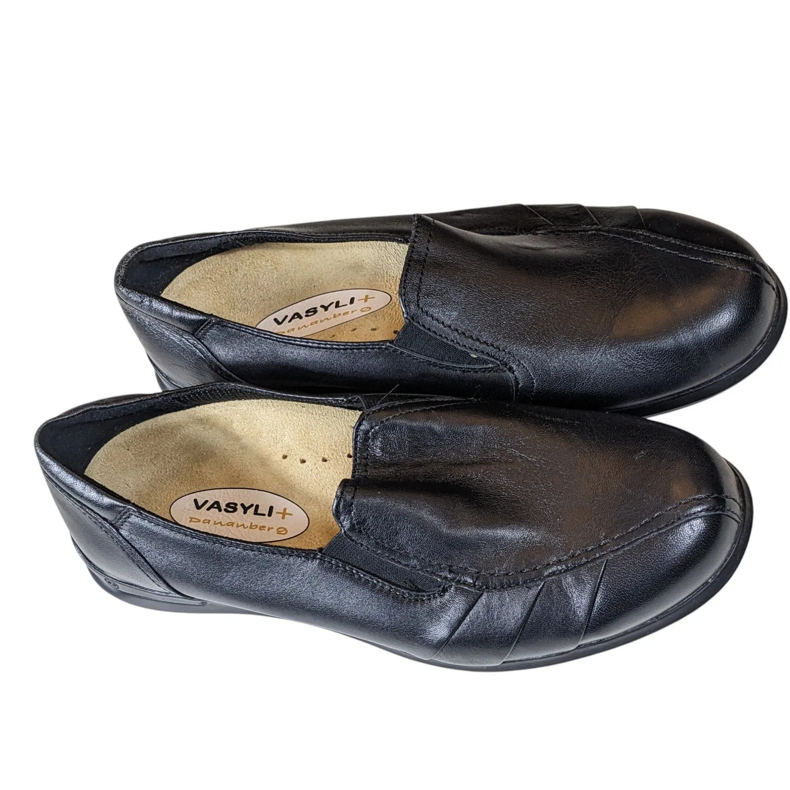 Aravon Shoes Womens Size 10 2E Black Leather Slip On Loafers Comfort WEF13BK