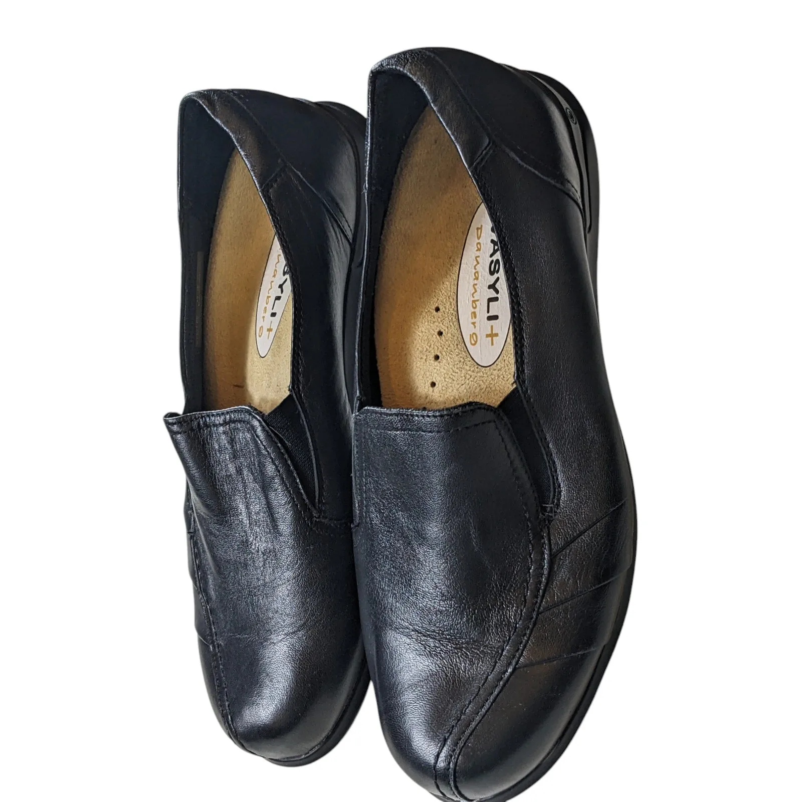 Aravon Shoes Womens Size 10 2E Black Leather Slip On Loafers Comfort WEF13BK