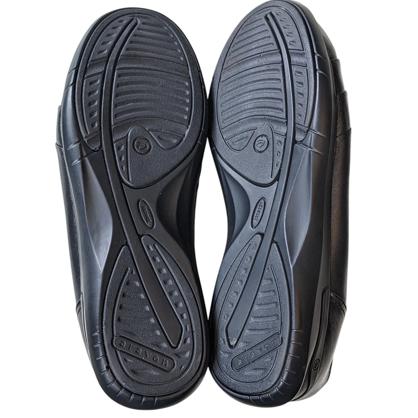 Aravon Shoes Womens Size 10 2E Black Leather Slip On Loafers Comfort WEF13BK