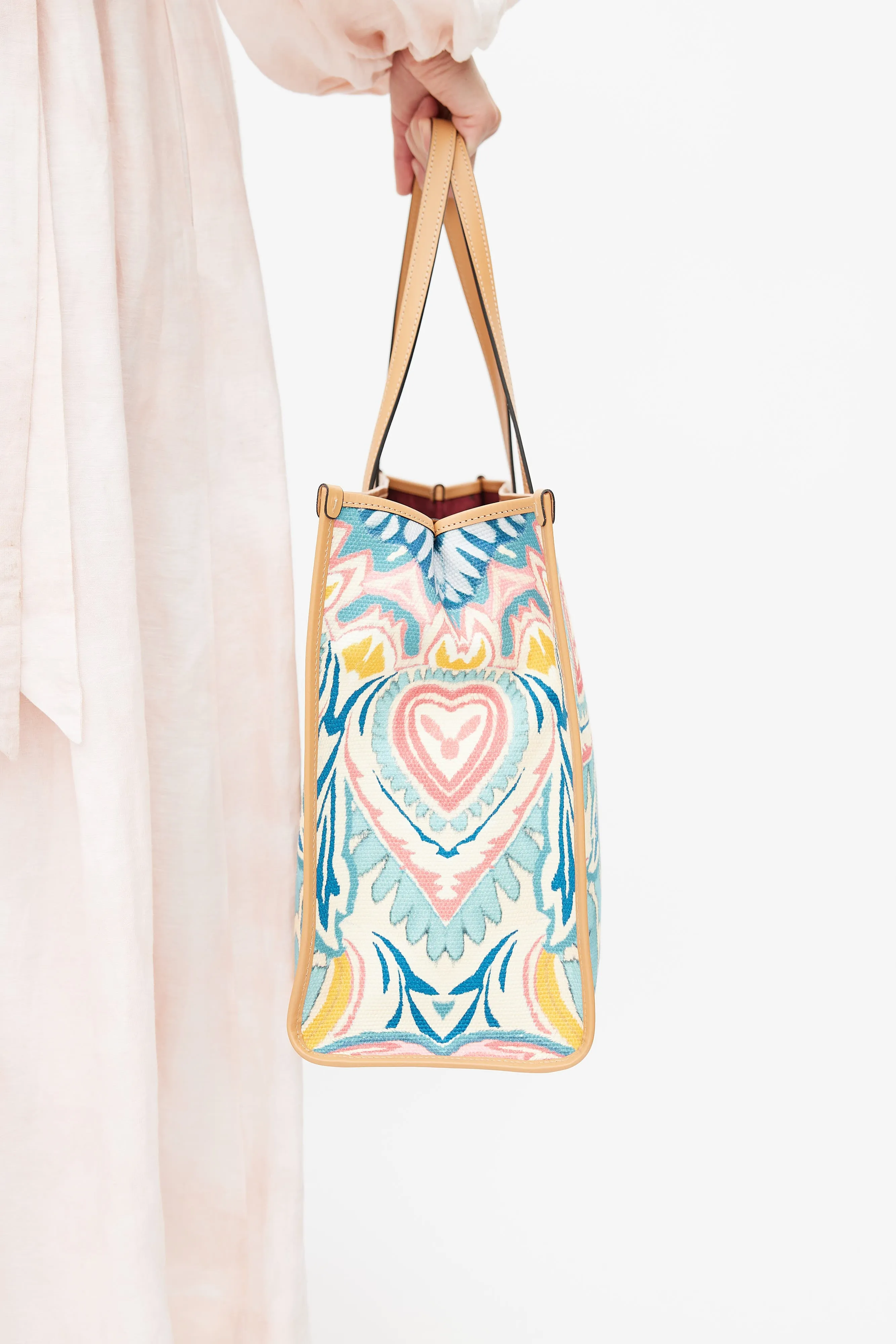 Beige & Multicolour Woven Globetrotter Tote Bag