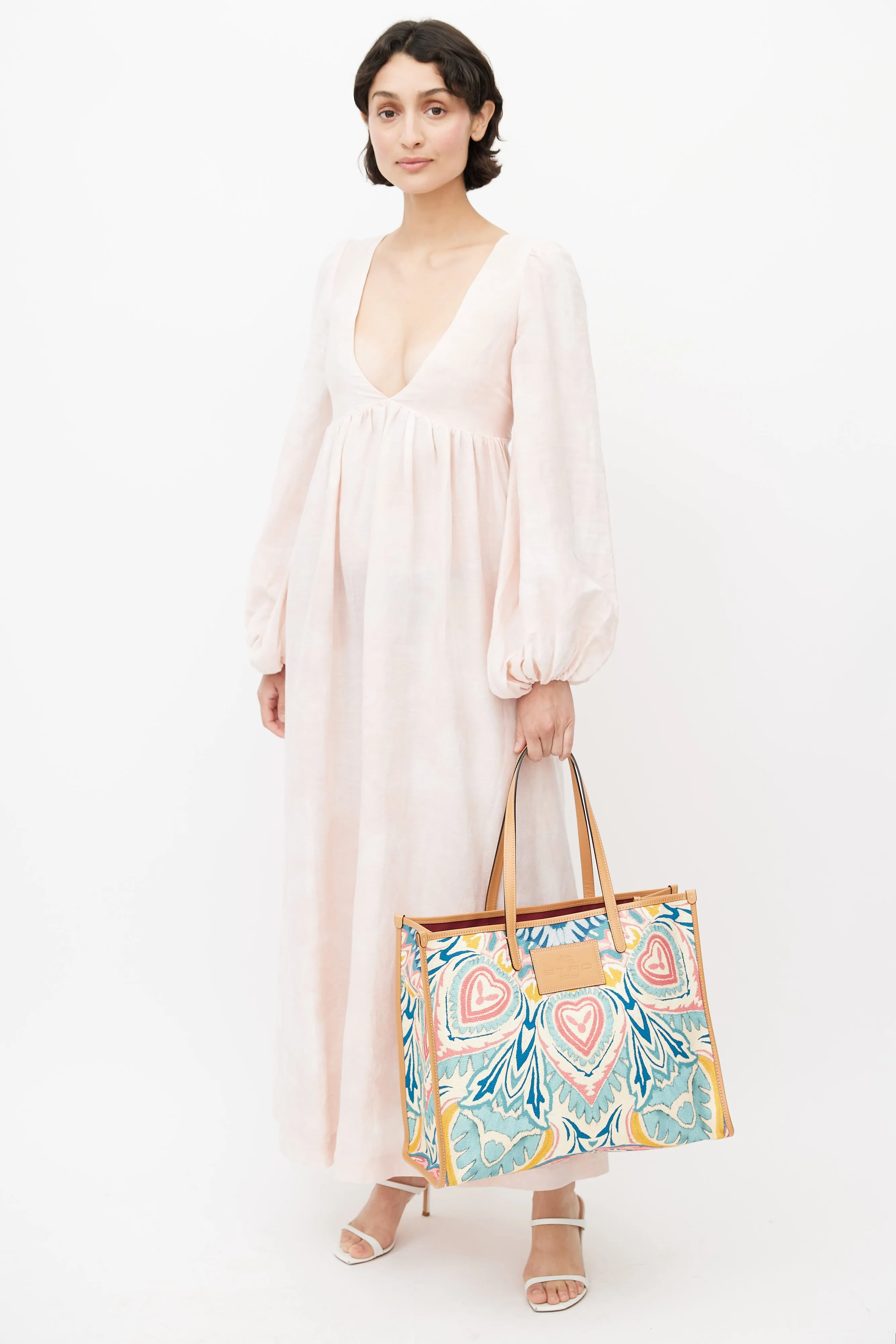 Beige & Multicolour Woven Globetrotter Tote Bag