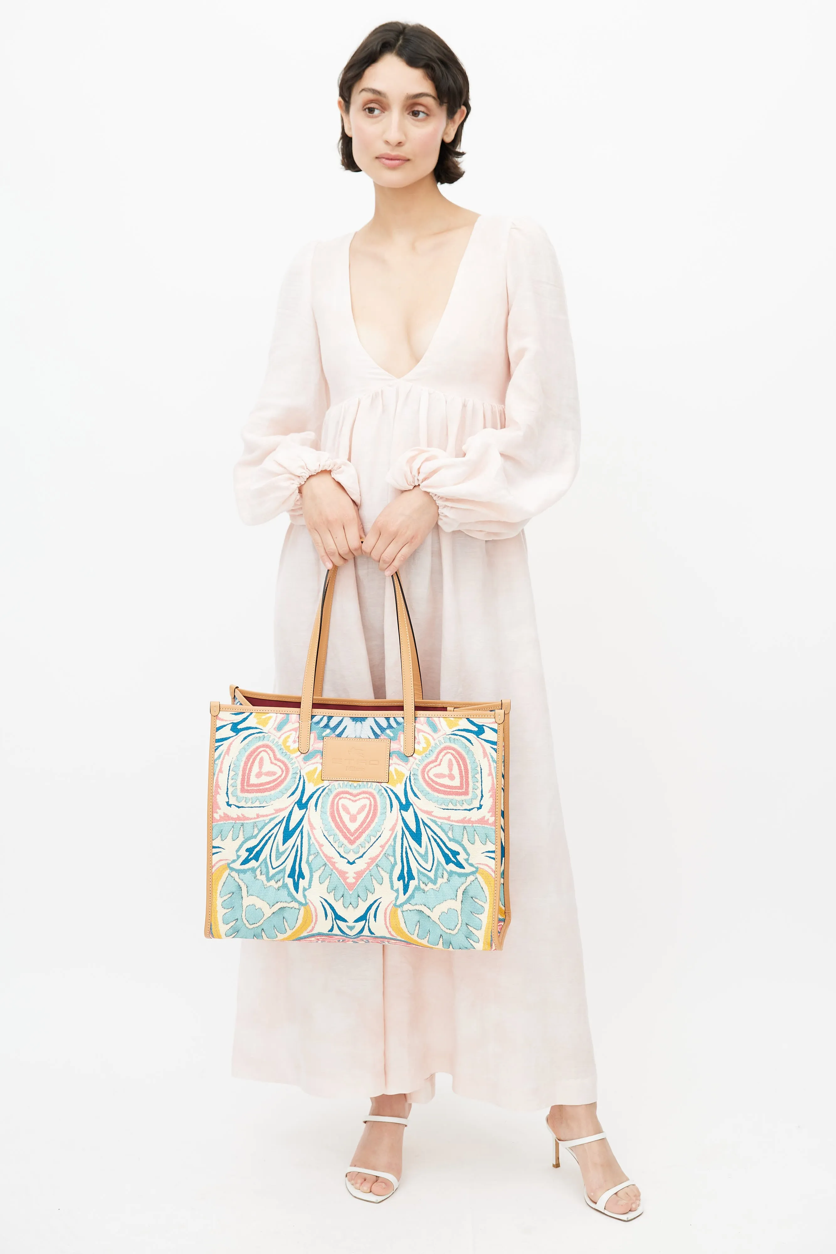 Beige & Multicolour Woven Globetrotter Tote Bag
