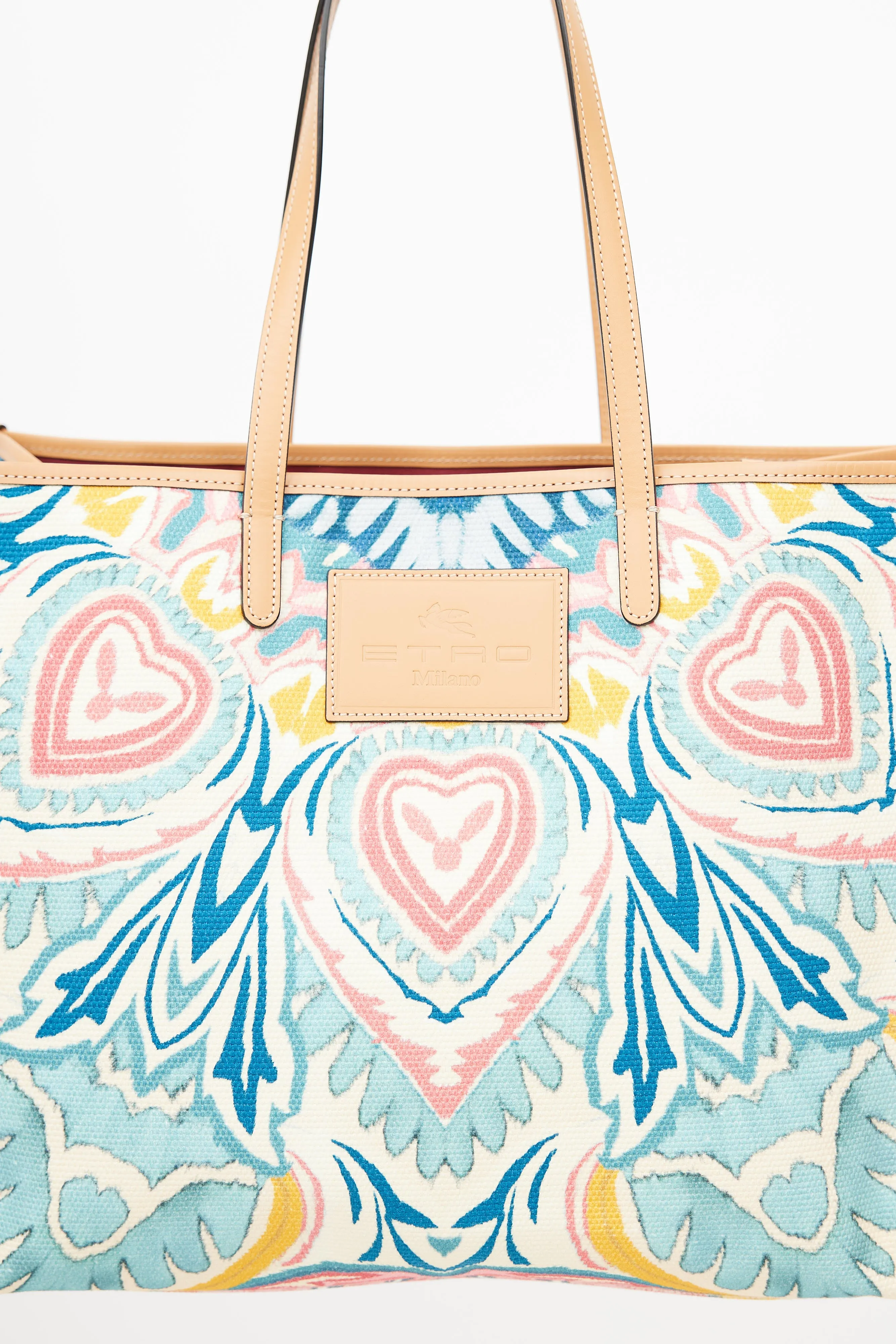 Beige & Multicolour Woven Globetrotter Tote Bag