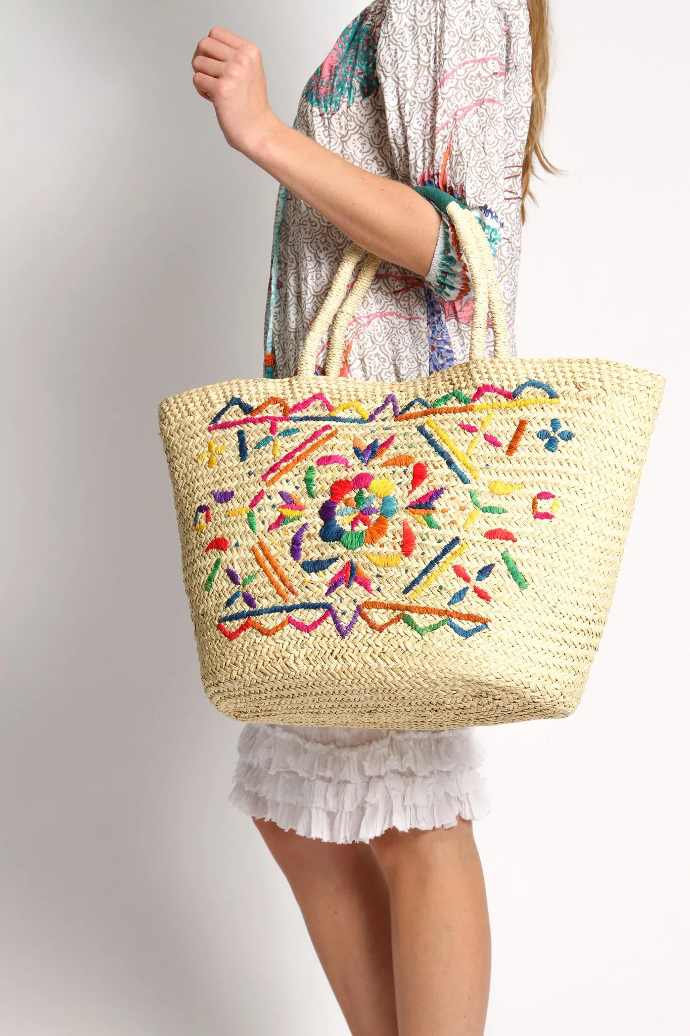 Bronte Embroidered Bag in Natural