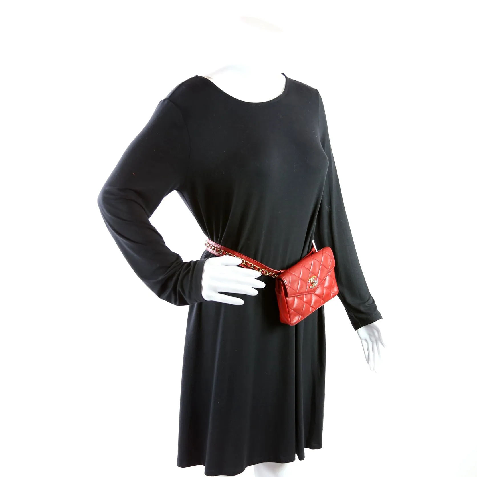 CC Turnlock Waist Vintage Belt Bag Size 75/30 Red