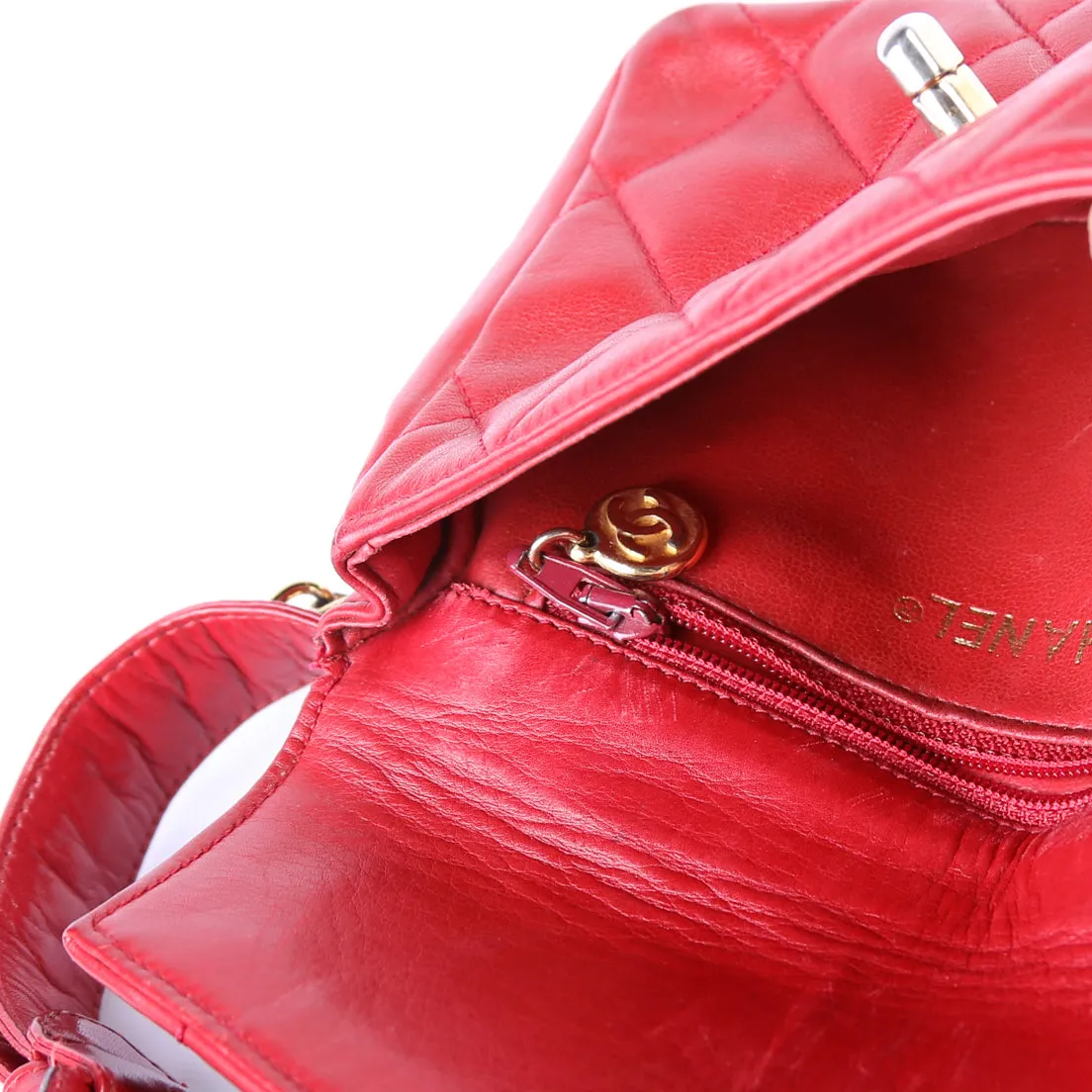 CC Turnlock Waist Vintage Belt Bag Size 75/30 Red