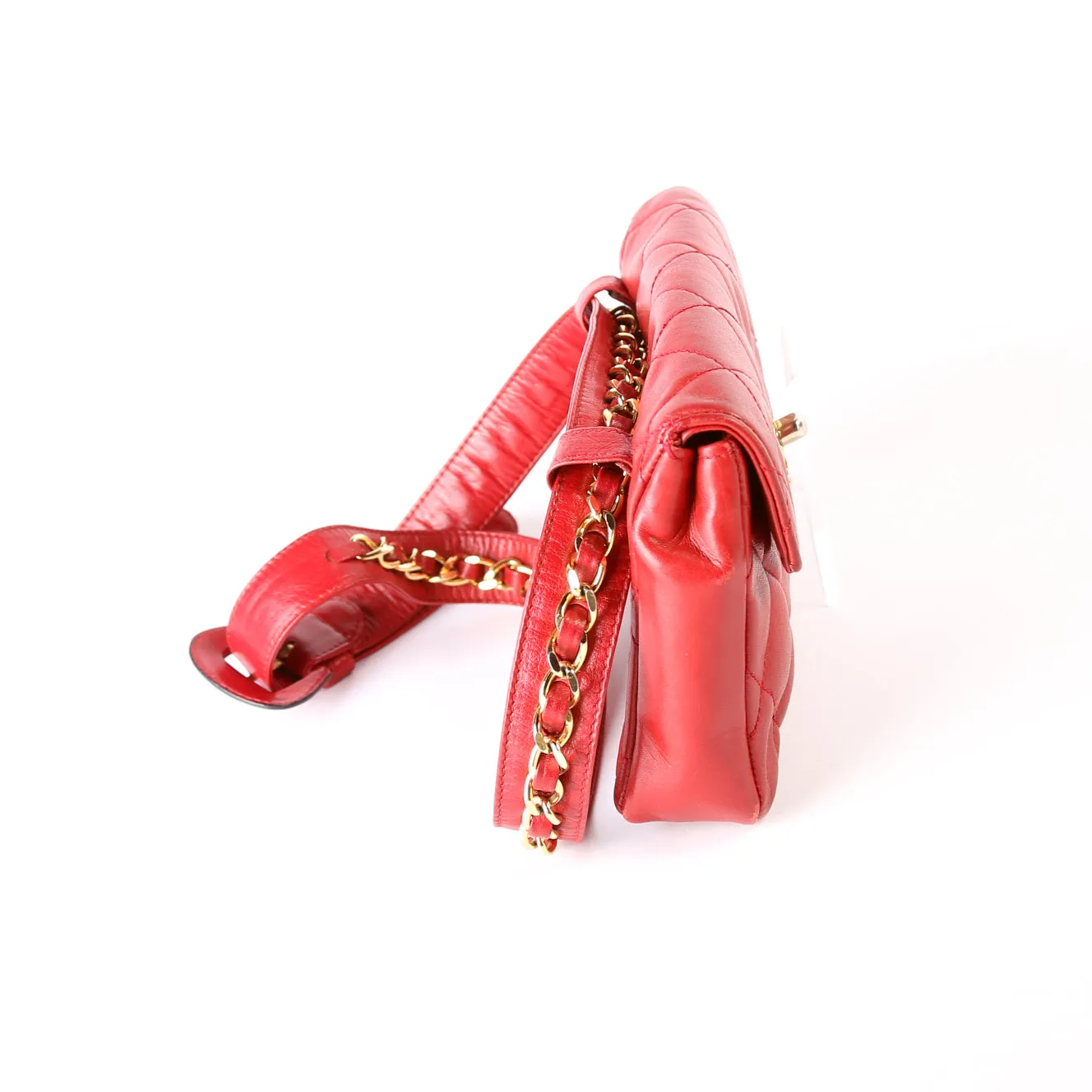 CC Turnlock Waist Vintage Belt Bag Size 75/30 Red