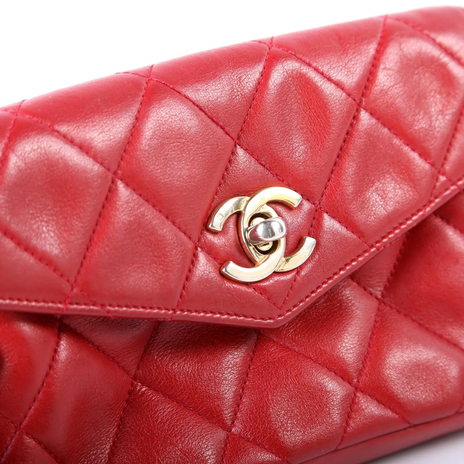 CC Turnlock Waist Vintage Belt Bag Size 75/30 Red