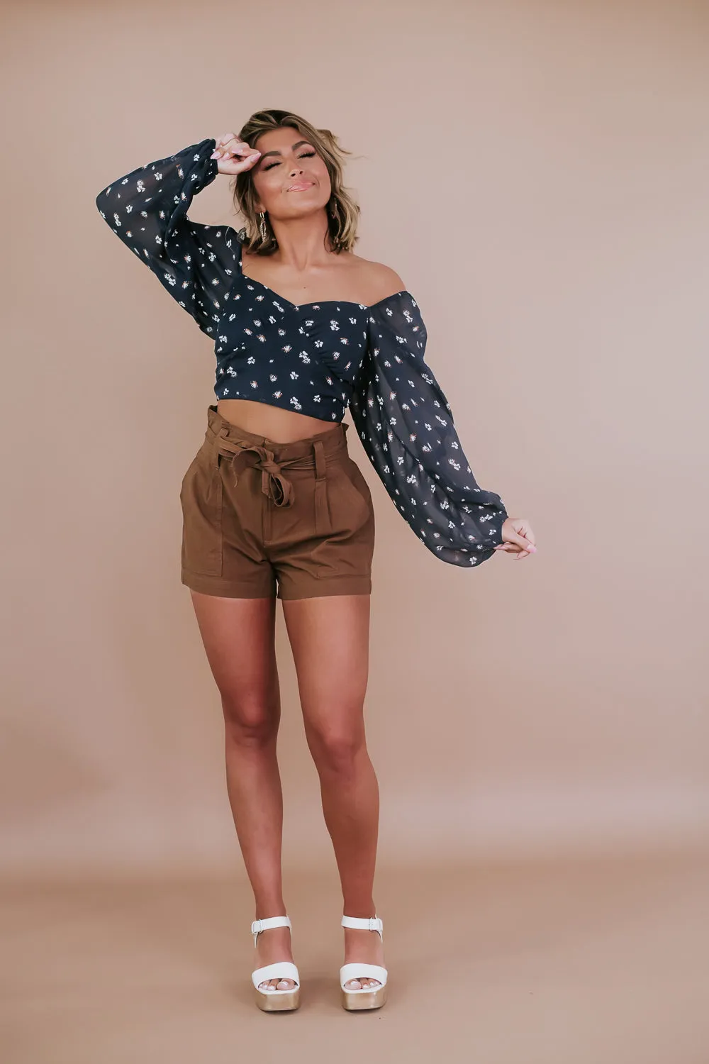 Day To Day High Waist Short, Brown