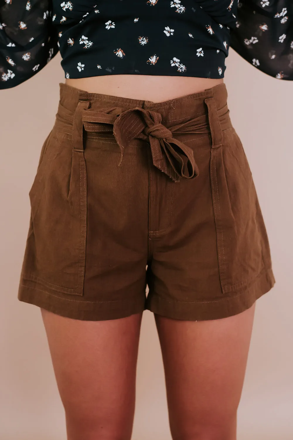 Day To Day High Waist Short, Brown