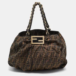 Fendi Zucca Canvas Large Mia Shoulder Bag