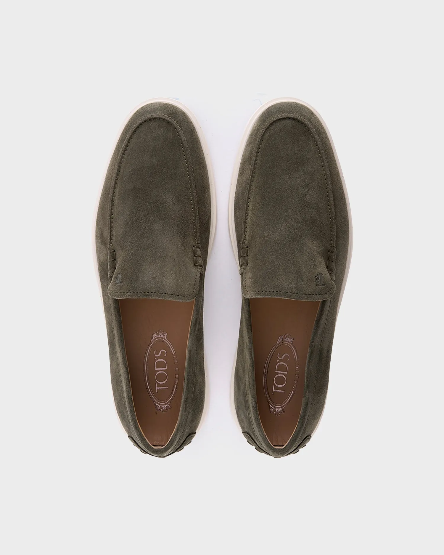 Forest Green Suede Slipper Loafers