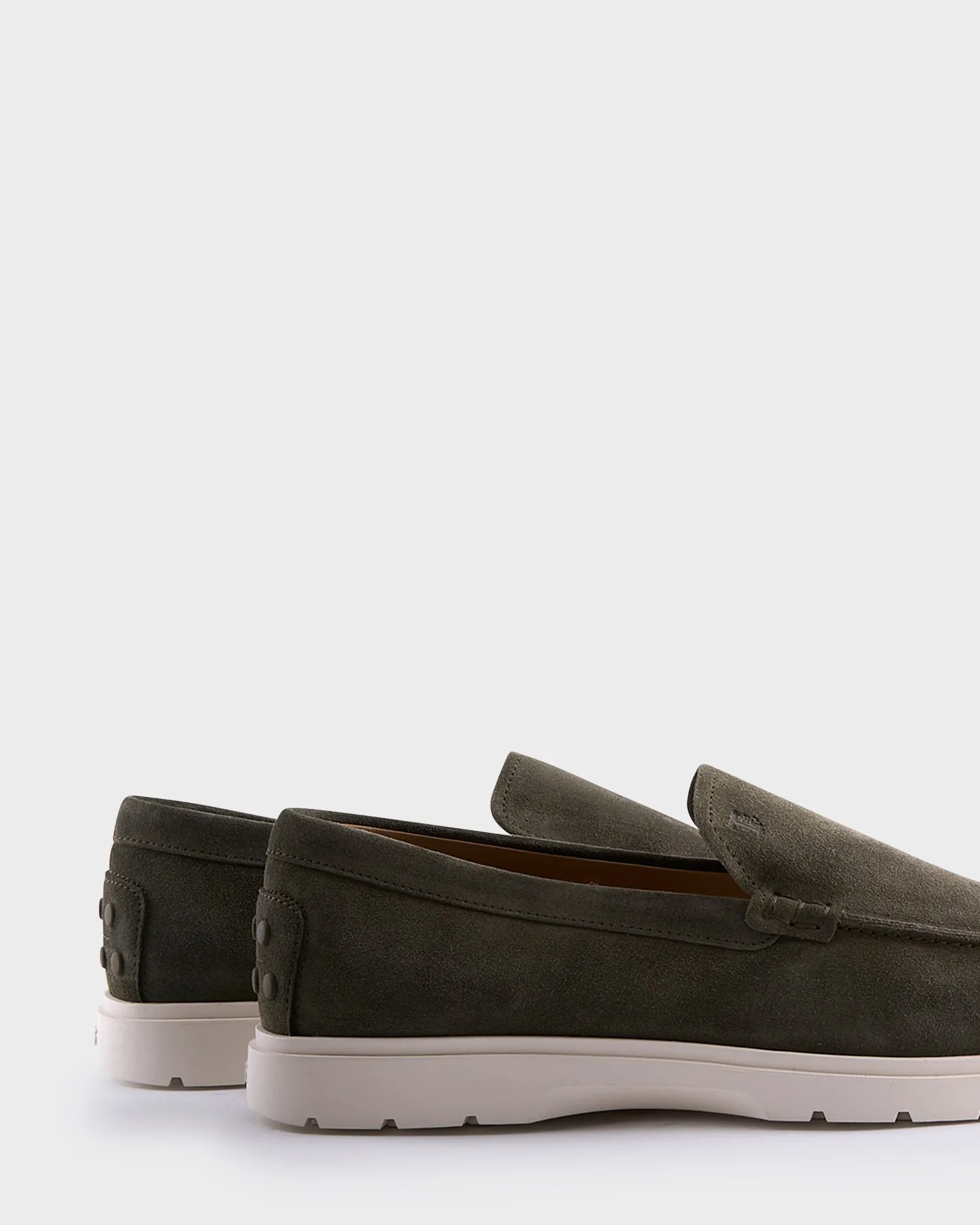 Forest Green Suede Slipper Loafers