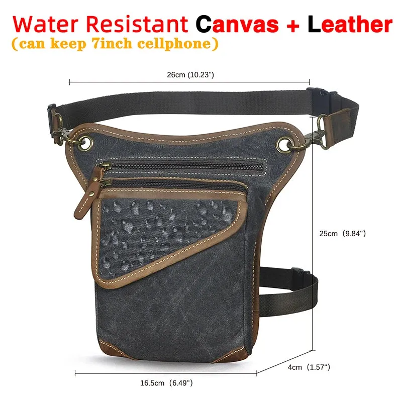 Genuine Leather Man Bag - Multifunction Design Travel Sling Shoulder or Waist Bag