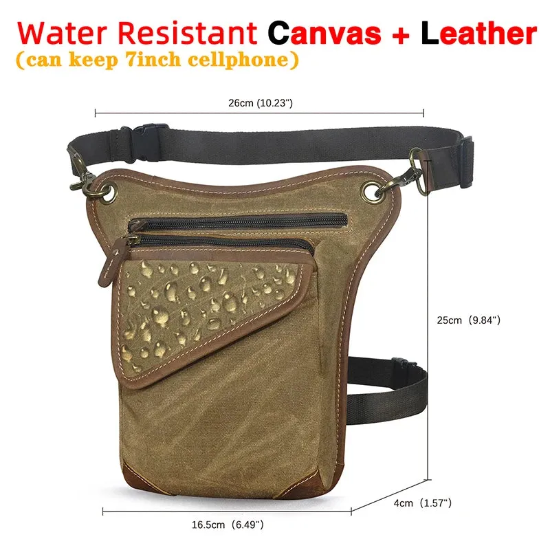 Genuine Leather Man Bag - Multifunction Design Travel Sling Shoulder or Waist Bag