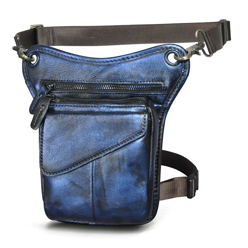 Genuine Leather Man Bag - Multifunction Design Travel Sling Shoulder or Waist Bag