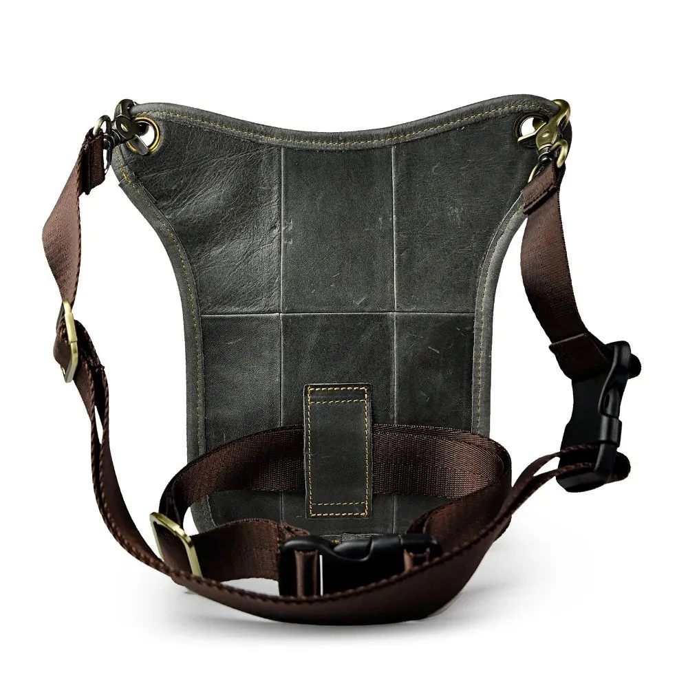 Genuine Leather Man Bag - Multifunction Design Travel Sling Shoulder or Waist Bag