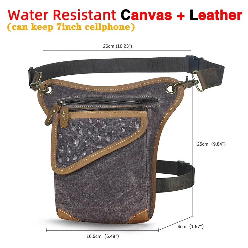 Genuine Leather Man Bag - Multifunction Design Travel Sling Shoulder or Waist Bag