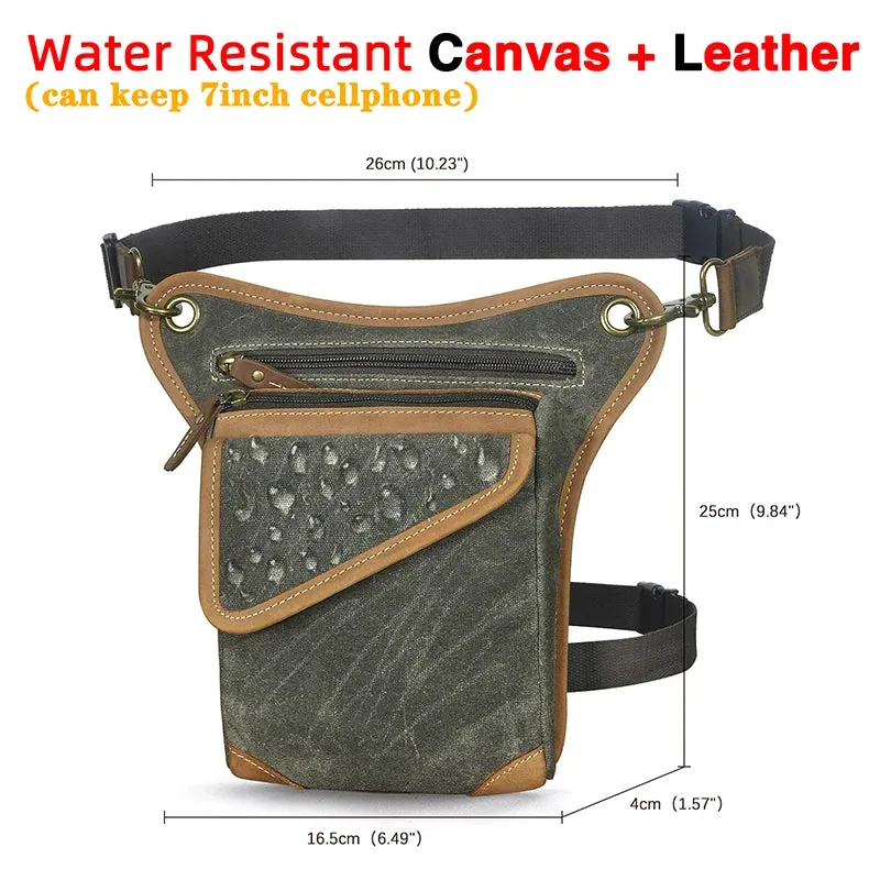 Genuine Leather Man Bag - Multifunction Design Travel Sling Shoulder or Waist Bag