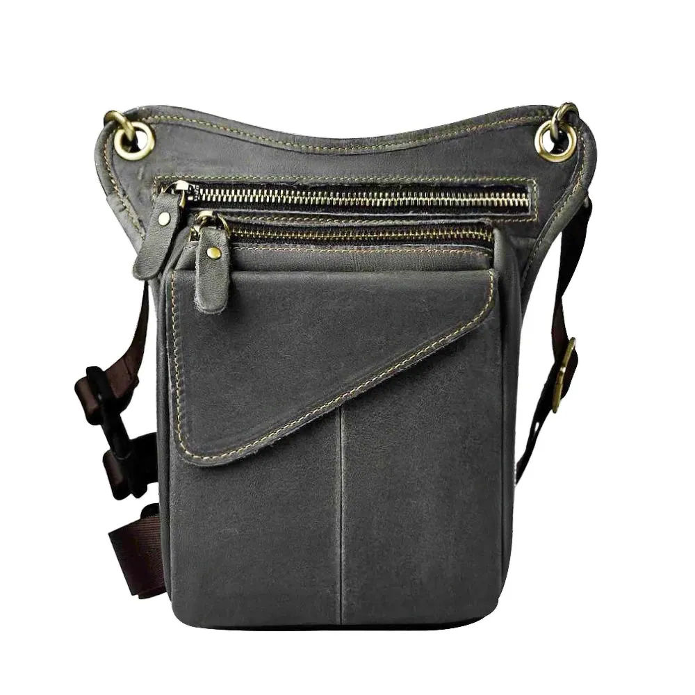 Genuine Leather Man Bag - Multifunction Design Travel Sling Shoulder or Waist Bag