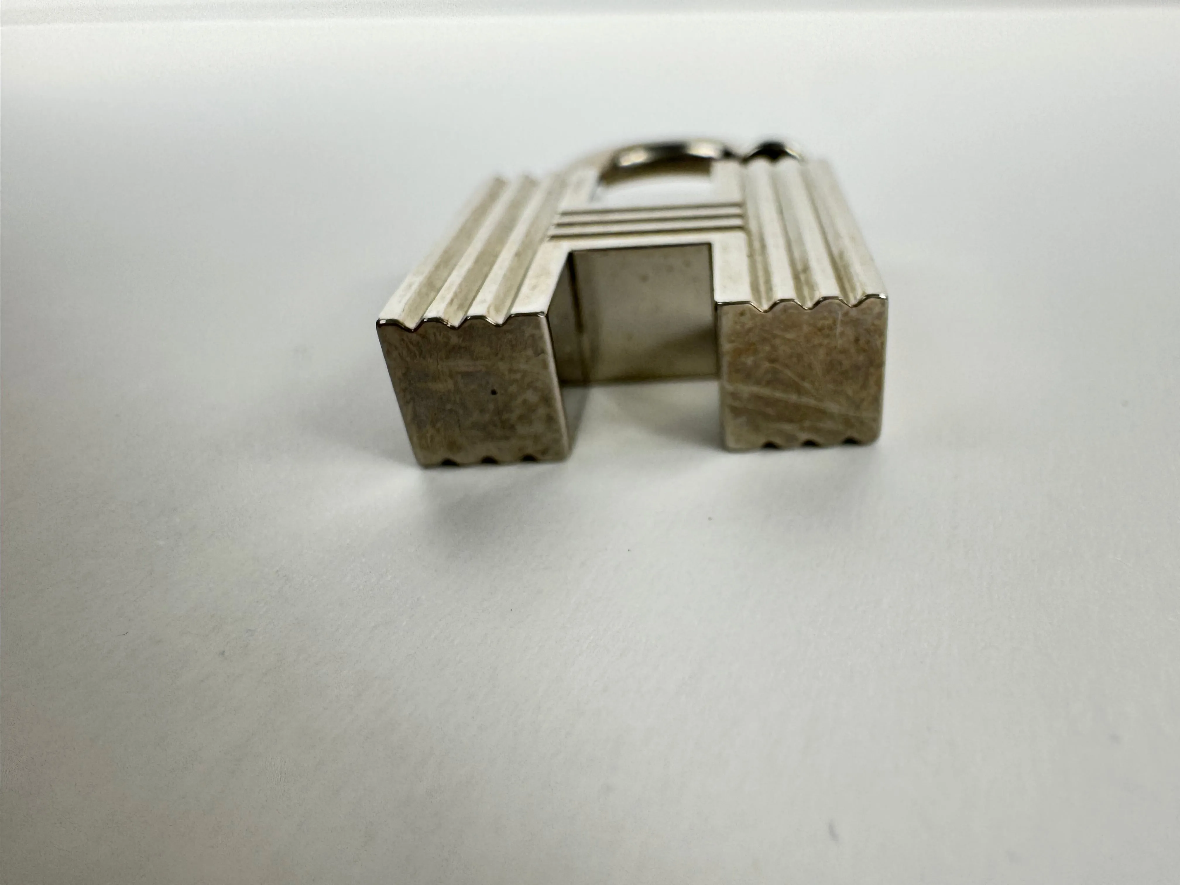 Hermes Vintage Platinum Padlock Charm