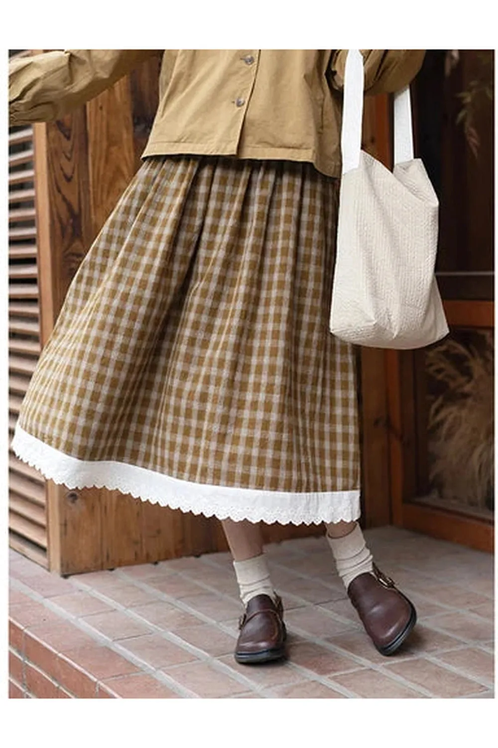 Lace High Waist Midi Skirt