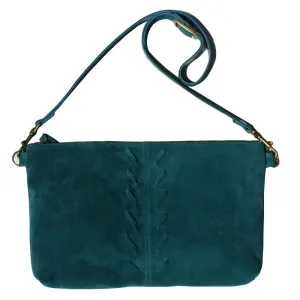 Laced Detail Bag - Teal Suede