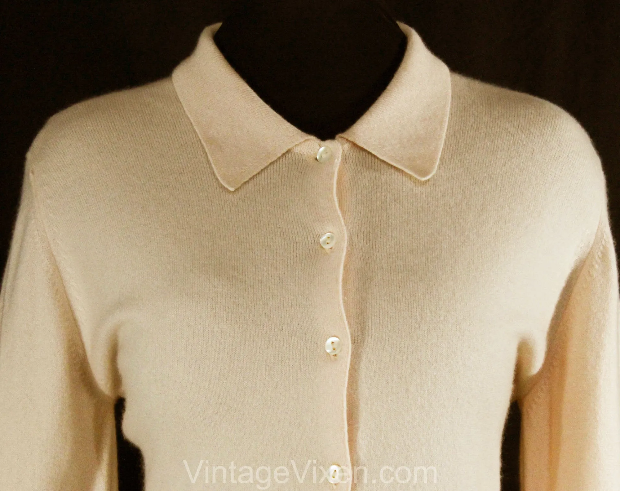 Large Cashmere Cardigan - 1990s Button Front Pink Sweater - Pastel Scottish Cashmere Luxury Knit Jumper - Shell Buttons - Size 12 Bust 38