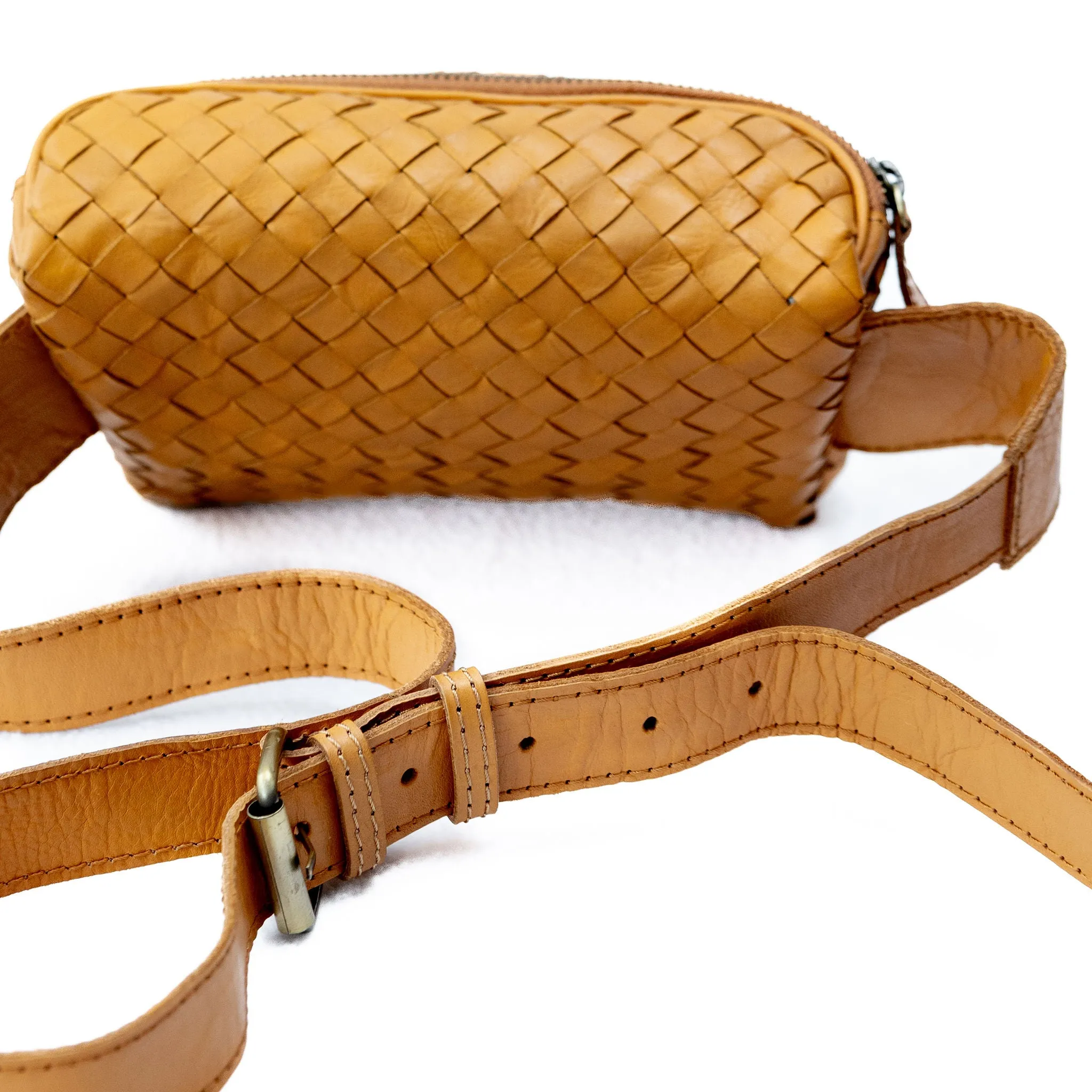 Leather Woven Side Bag