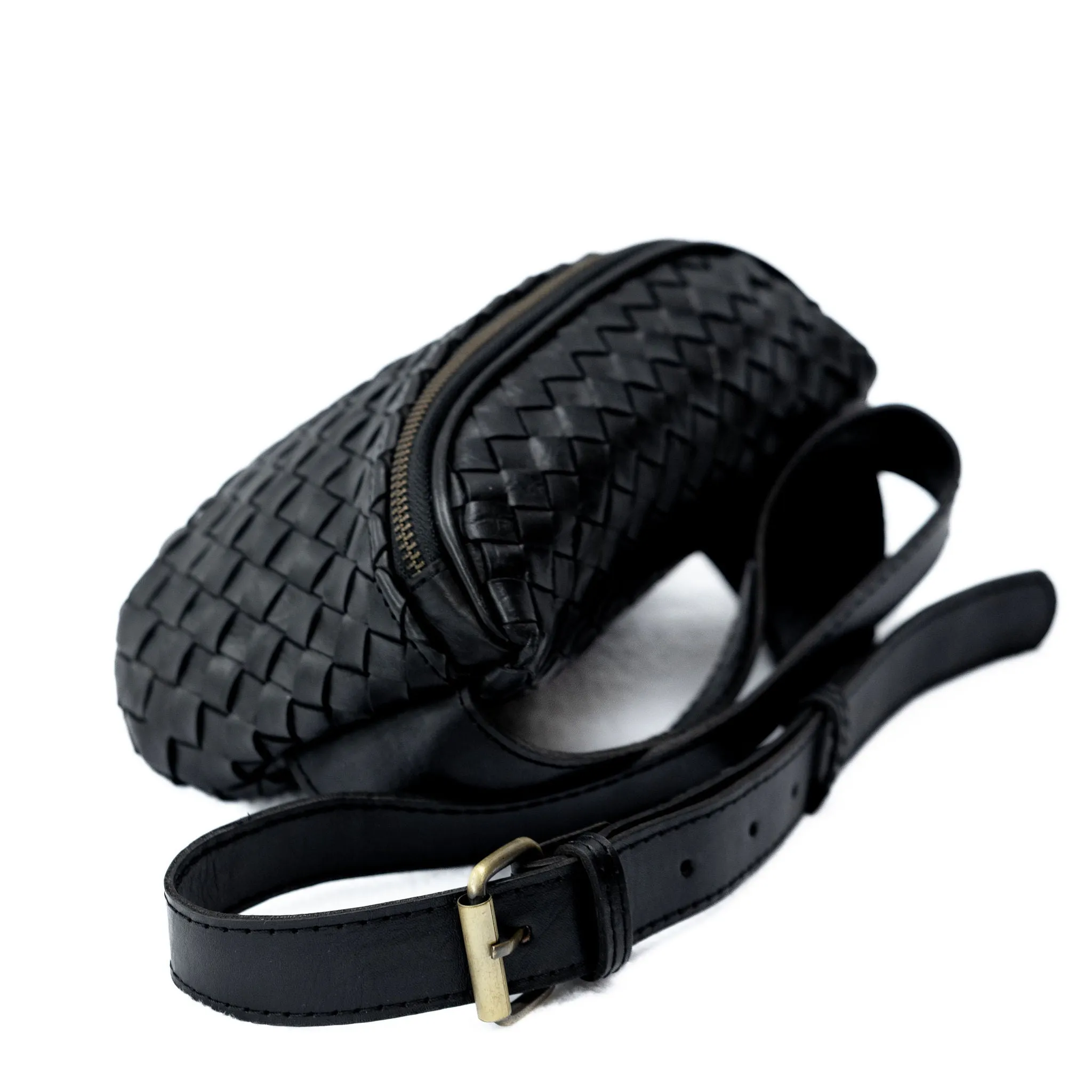 Leather Woven Side Bag