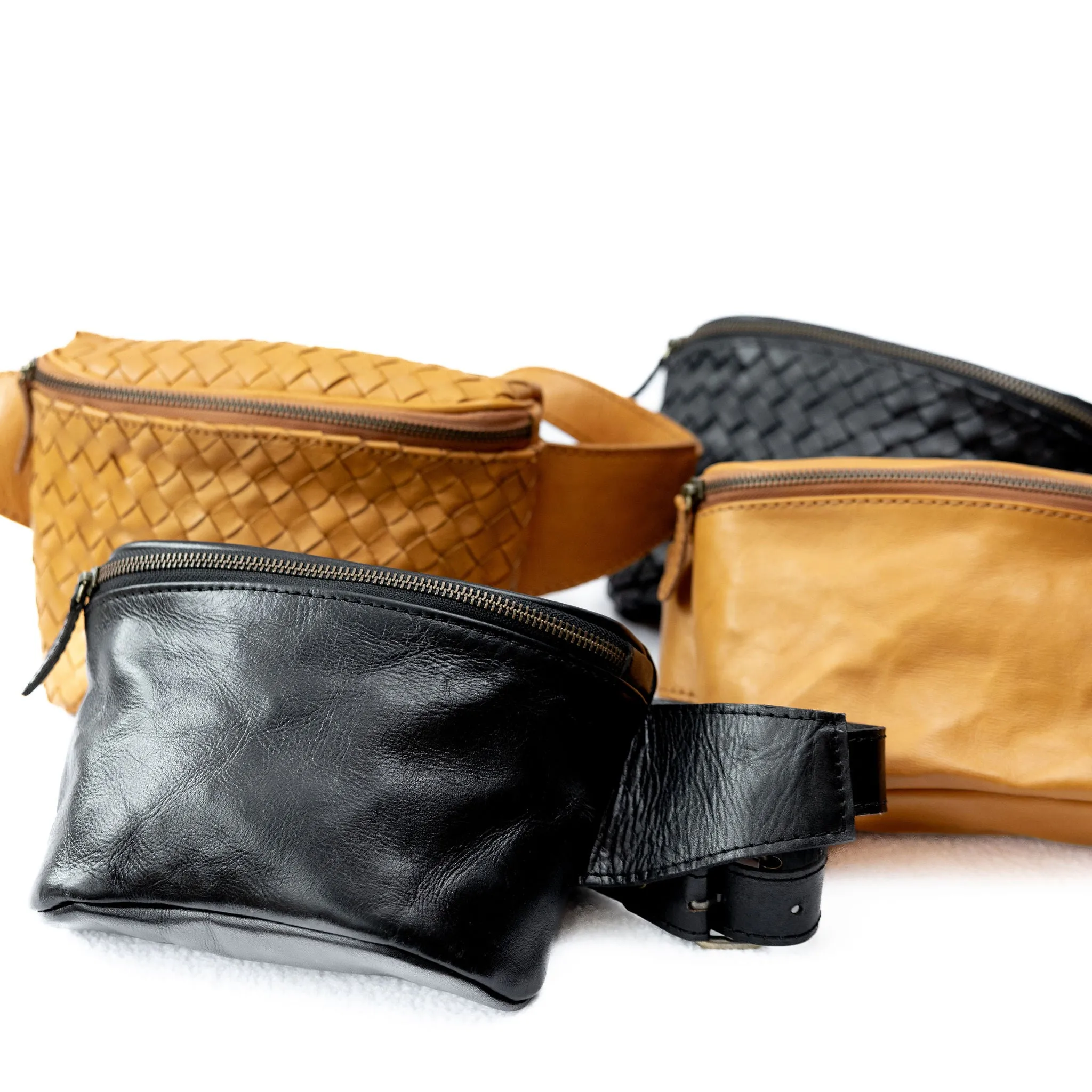 Leather Woven Side Bag