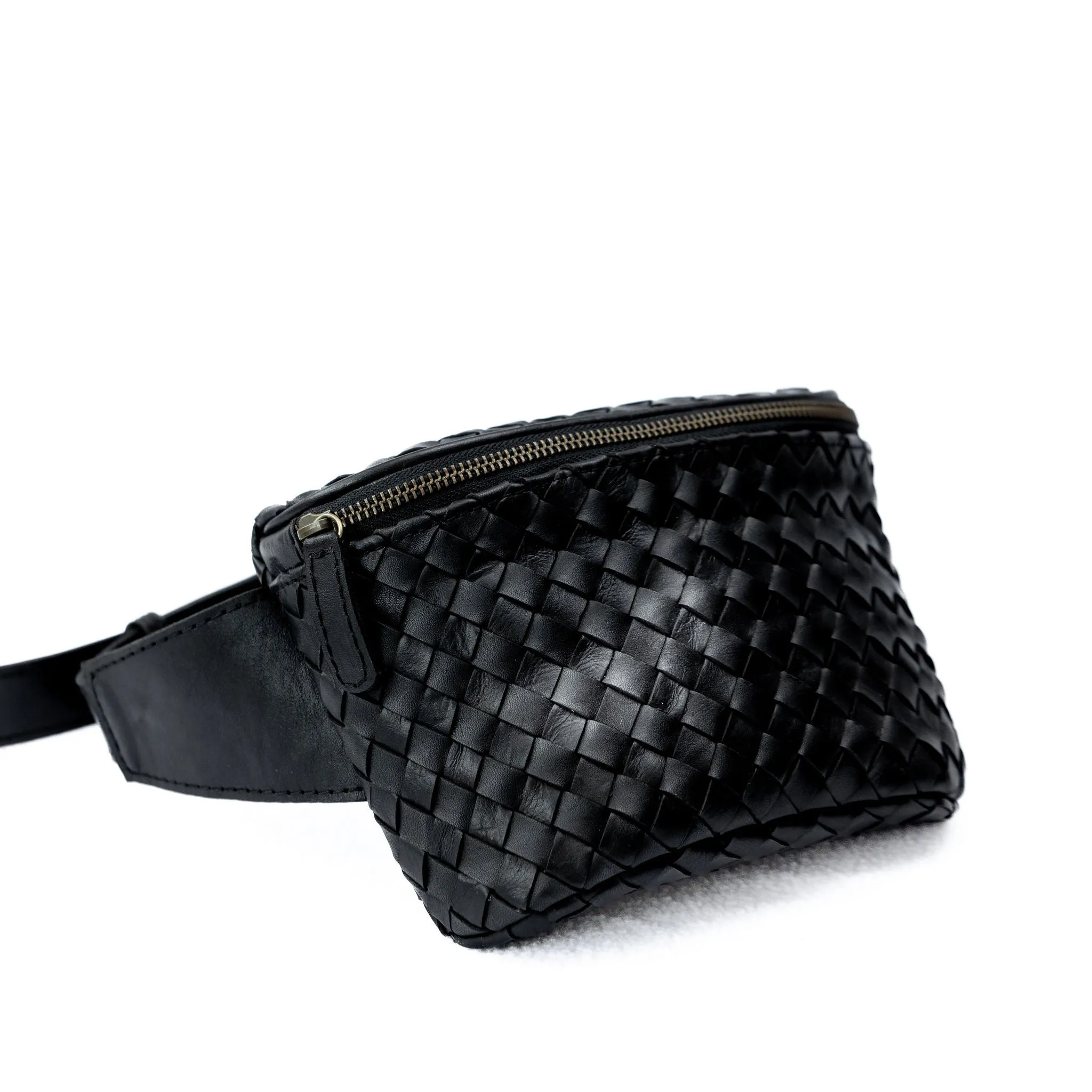 Leather Woven Side Bag