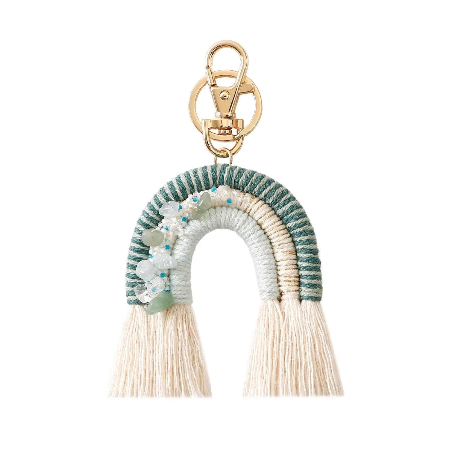 Macrame Rainbow Keychain