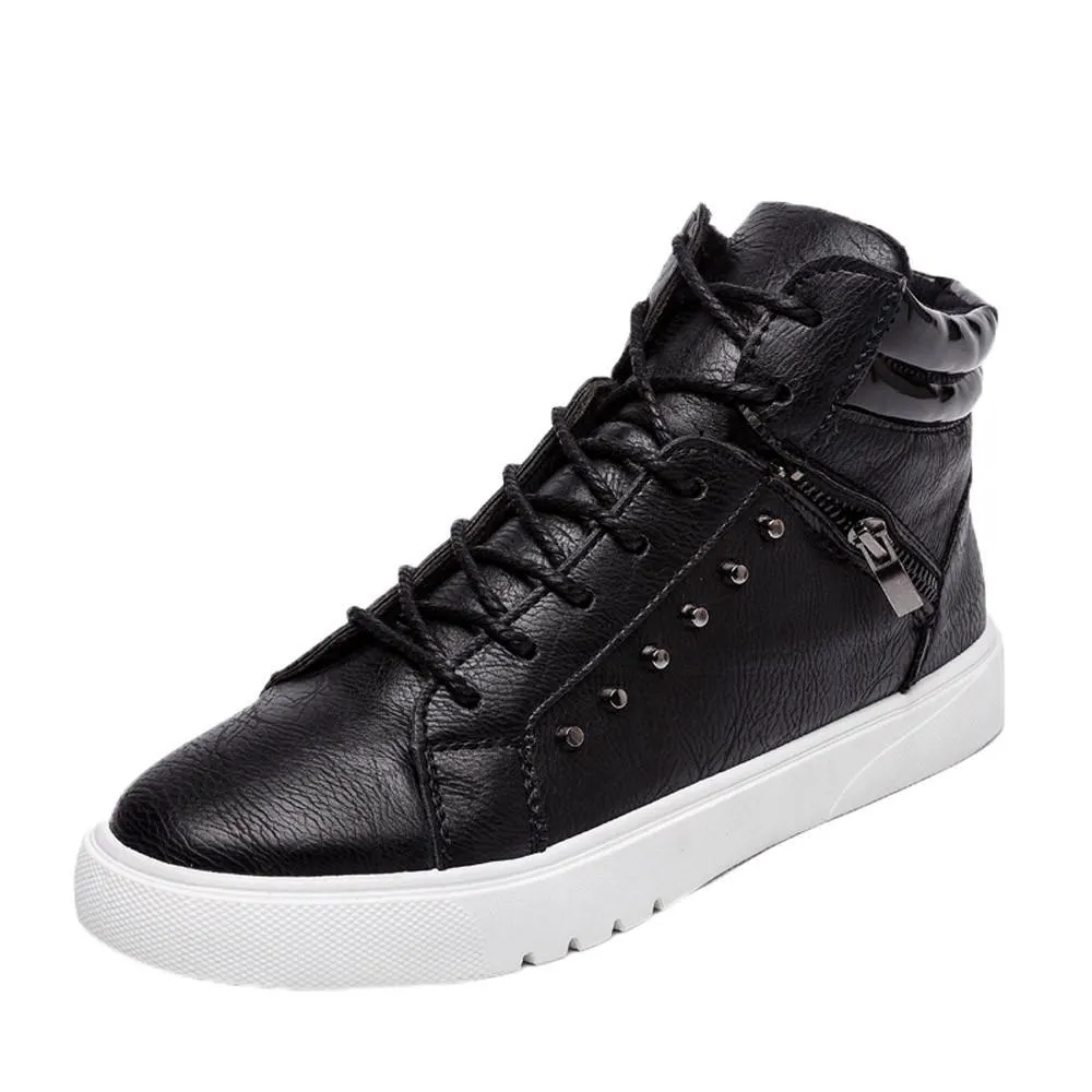 Men Fashion High top Men Casual Shoes Breathable Canvas Man Lace-up Shoes