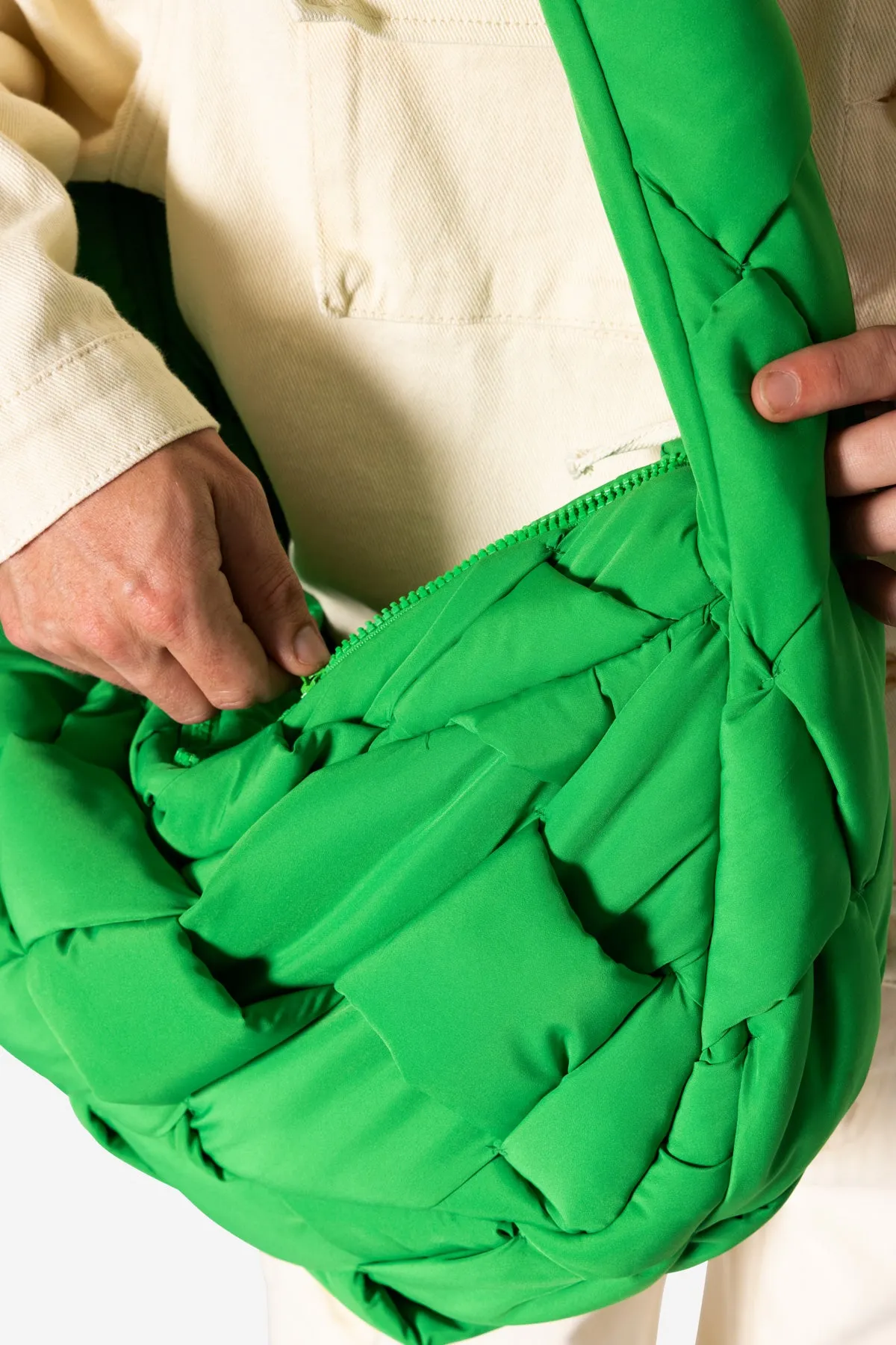 Quilted Cross Body Bag - Green
