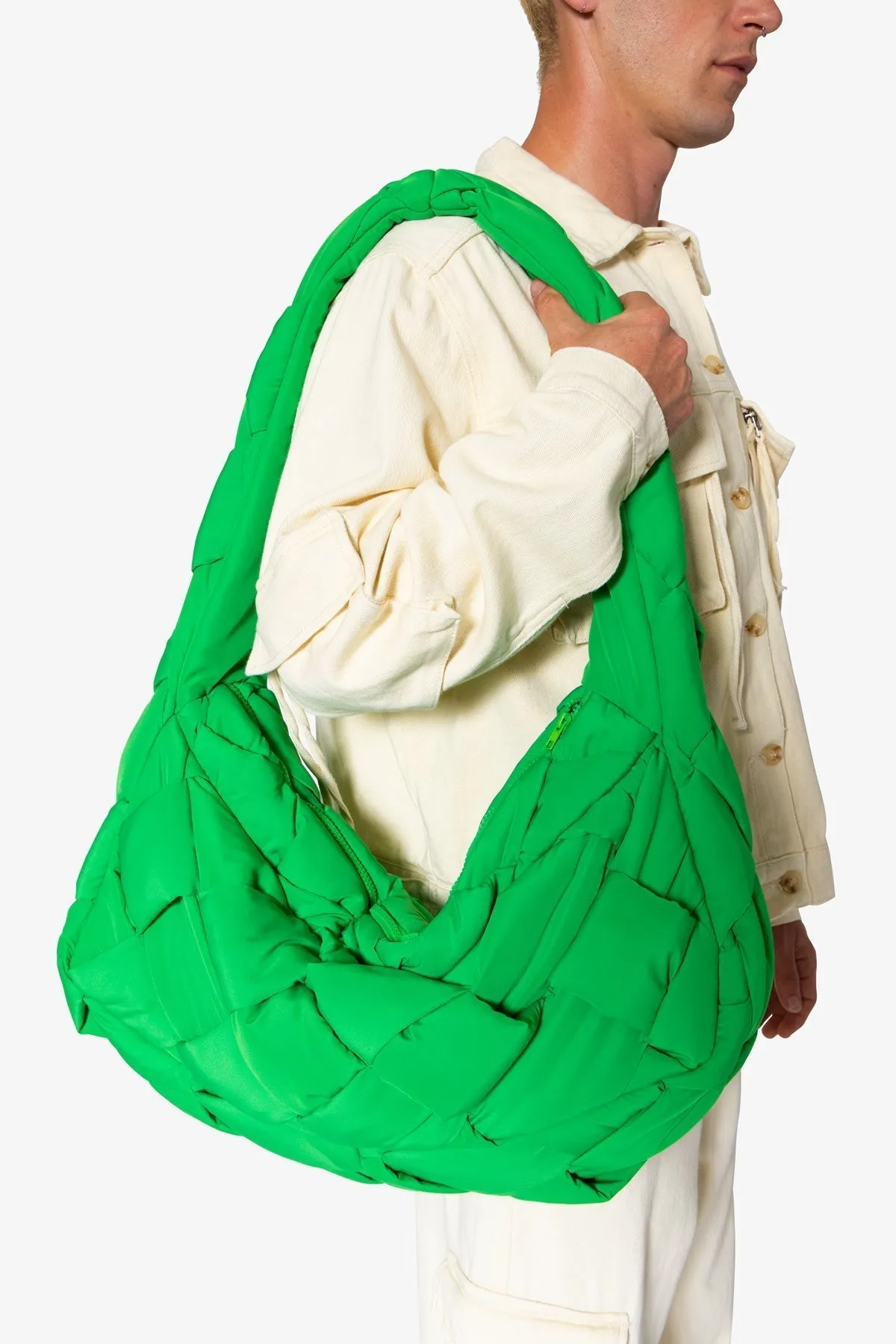 Quilted Cross Body Bag - Green
