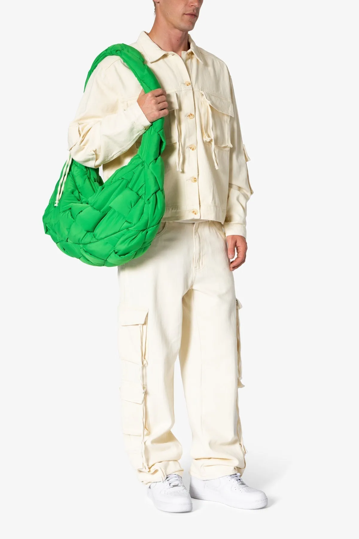 Quilted Cross Body Bag - Green