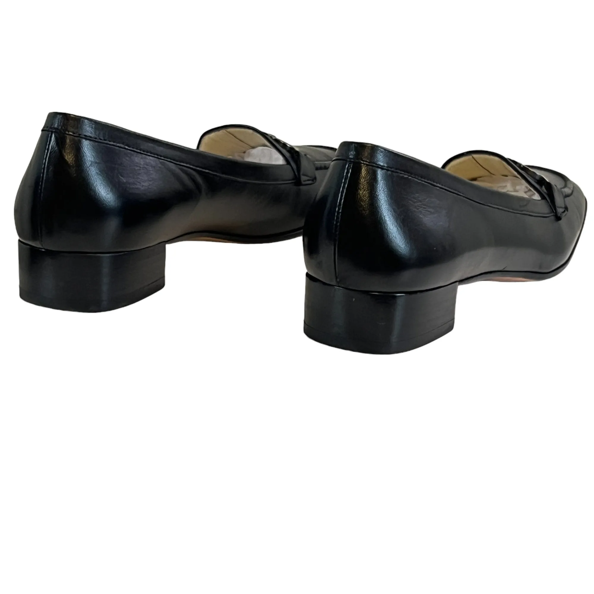 Salvatore Ferragamo Black Leather Gancini Logo Loafers Size 7 4A