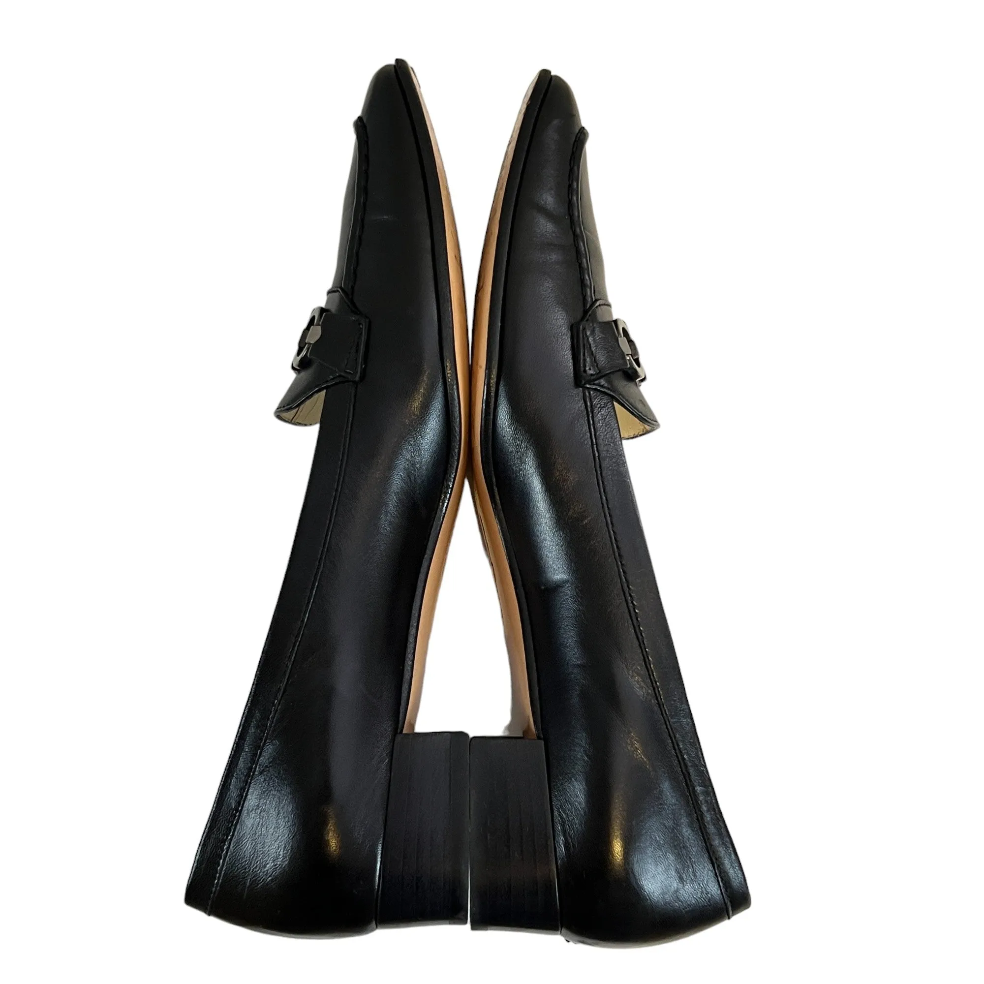 Salvatore Ferragamo Black Leather Gancini Logo Loafers Size 7 4A