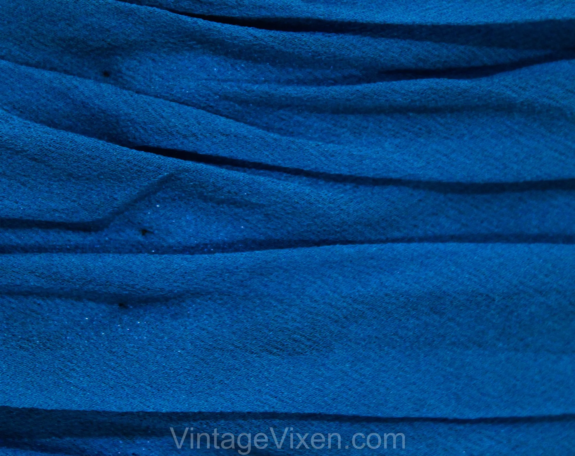 Size 12 1950s Cocktail Dress - Cobalt Blue Chiffon with Goddess Style Gathers & Draping - Large Size 50s Marilyn Bombshell - Waist 30