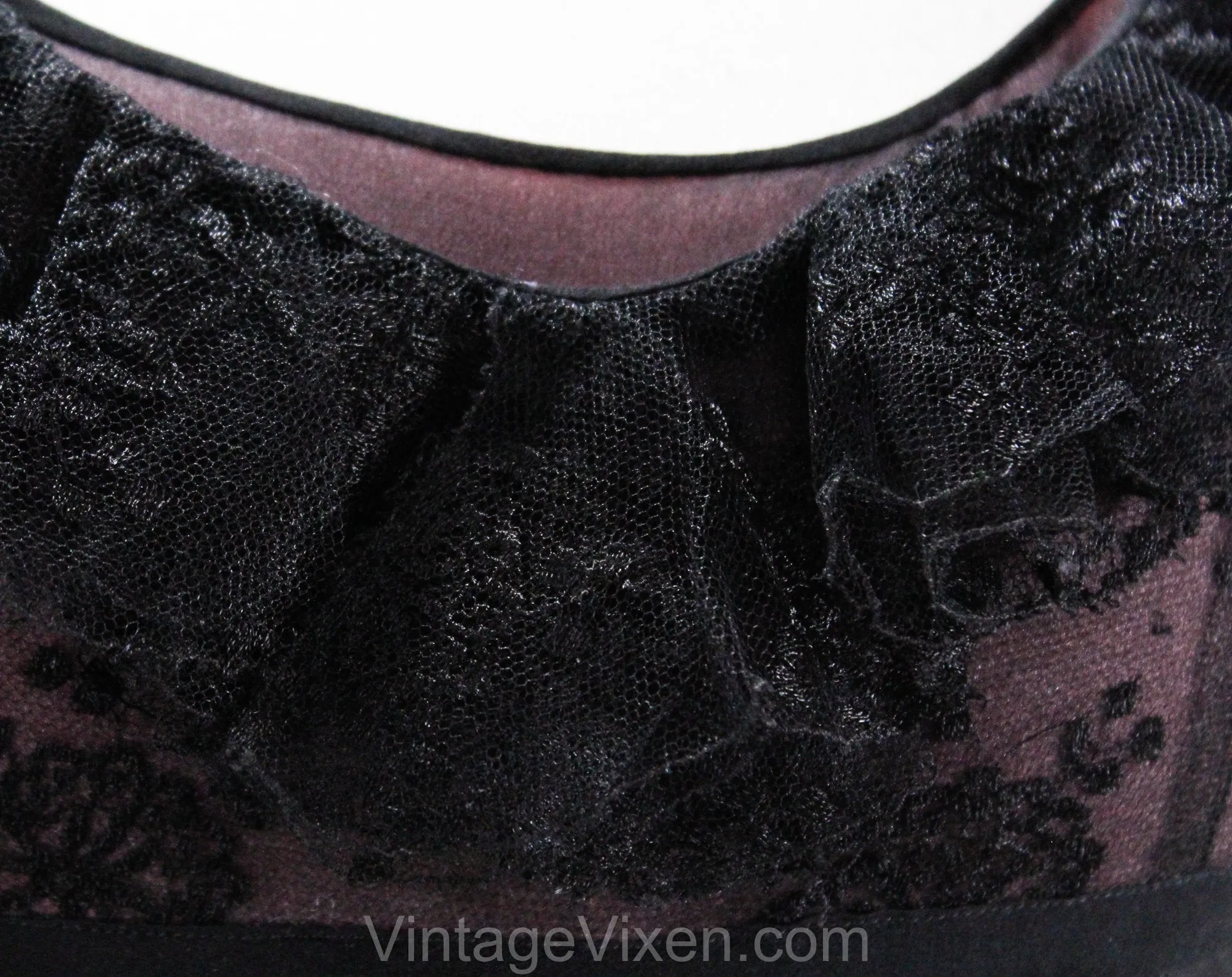 Size 4 Designer Cocktail Dress - 1950s Black & Pink Silk Chiffon Beauty by Lillie Rubin - Exceptional Quality and Design - Bust 33.5 -
