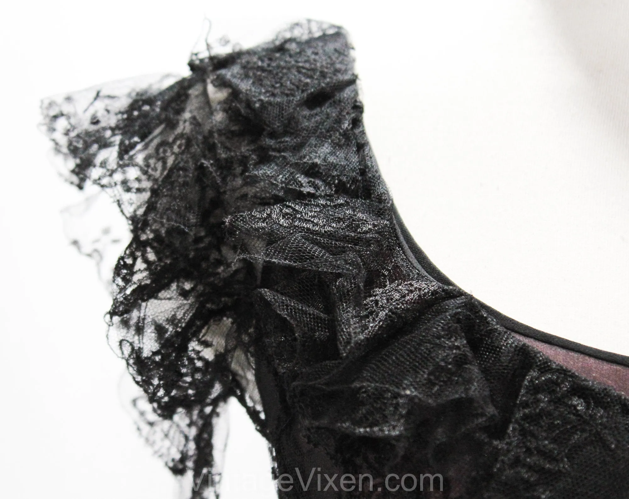 Size 4 Designer Cocktail Dress - 1950s Black & Pink Silk Chiffon Beauty by Lillie Rubin - Exceptional Quality and Design - Bust 33.5 -
