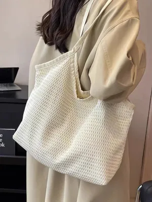 UAKISS  -  Summer large Capacity Woven Bag Female 2024New Versatile Ins Korean Version Lazy Wind Shoulder Bag