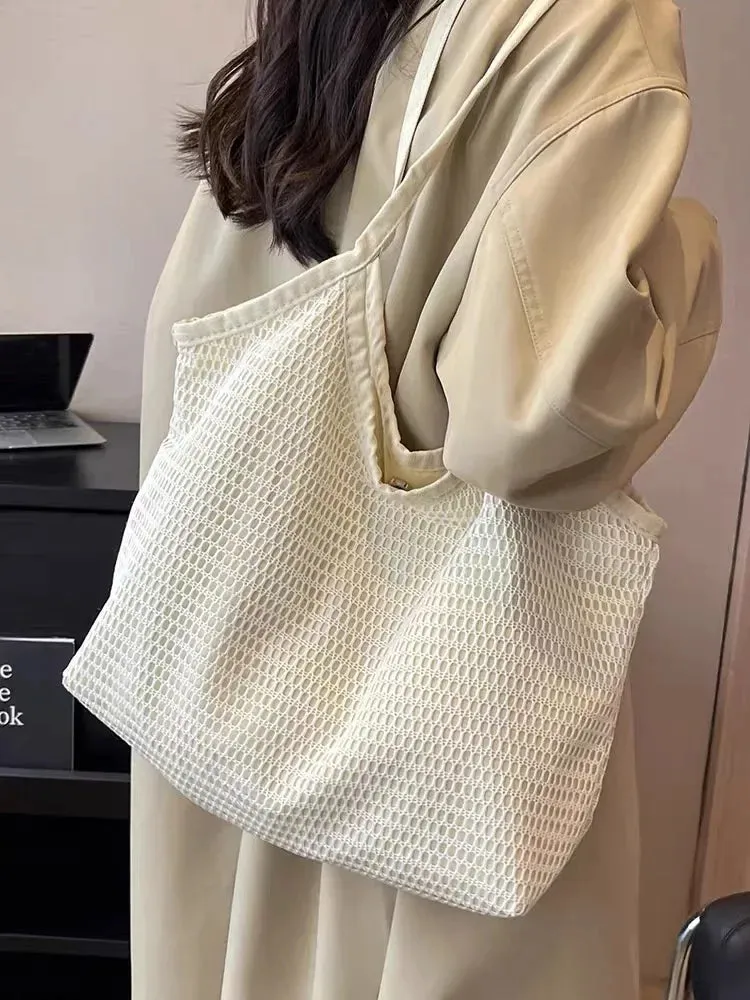 UAKISS  -  Summer large Capacity Woven Bag Female 2024New Versatile Ins Korean Version Lazy Wind Shoulder Bag