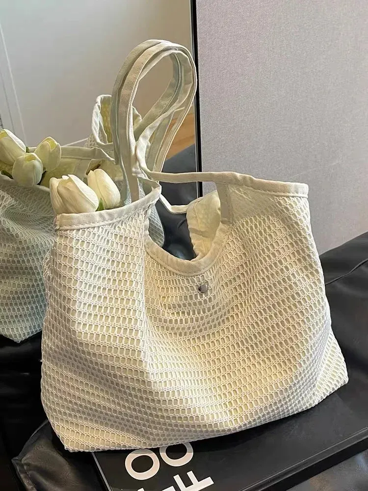 UAKISS  -  Summer large Capacity Woven Bag Female 2024New Versatile Ins Korean Version Lazy Wind Shoulder Bag