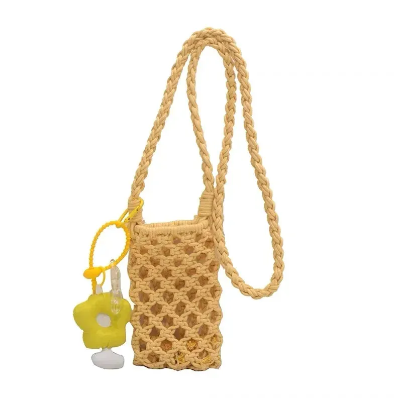 UAKISS  -  Summer Small and Delicate Hollow Out Small Bag Female 2024 New Hand-woven Mini Mobile Phone Bag Minority